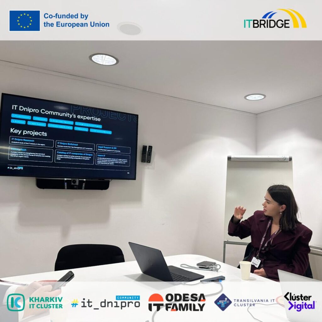Презентація IT Dnipro Community під час навчального візиту ITBridge